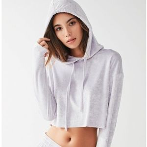 Urban outfitters  velvet crop hoodie